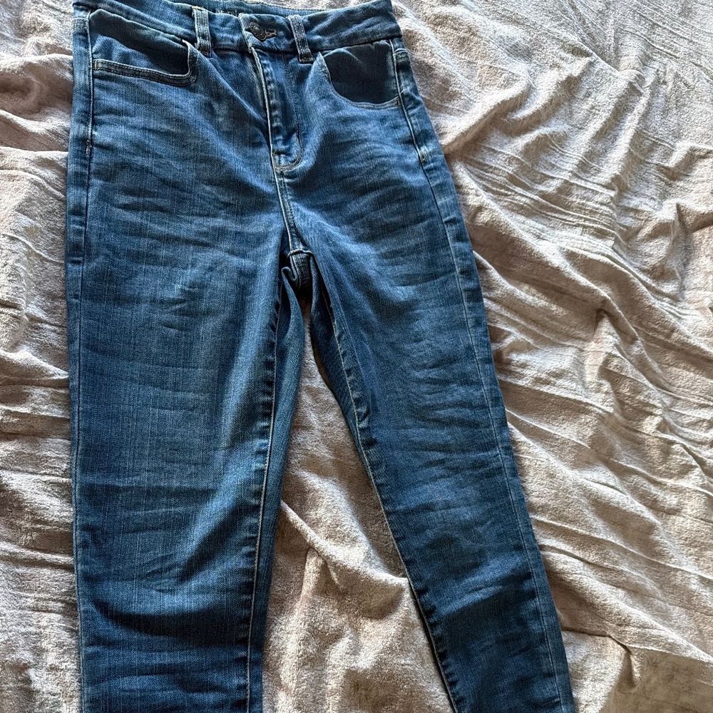 AE 2 Curvy Hi Rise Jegging Medium Wash Skinny Stretch Jeans American Eagle
